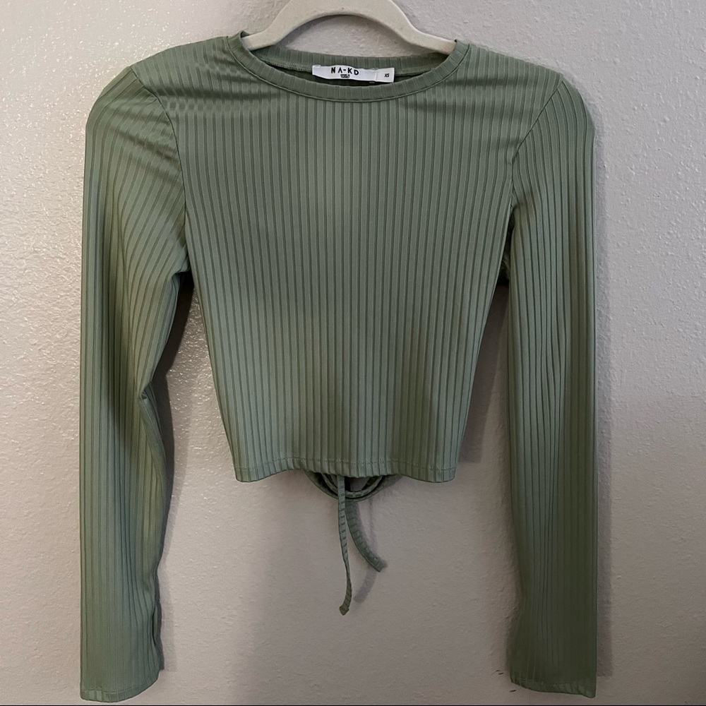 NA-KD Green Backless top